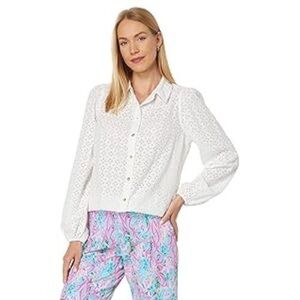 Lilly Pulitzer Sea Breeze Eyelet Button down